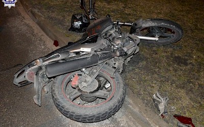 Wypadek z udziałem motocyklisty