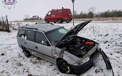 Pijany chciał zabrać żonę z miejsca kolizji