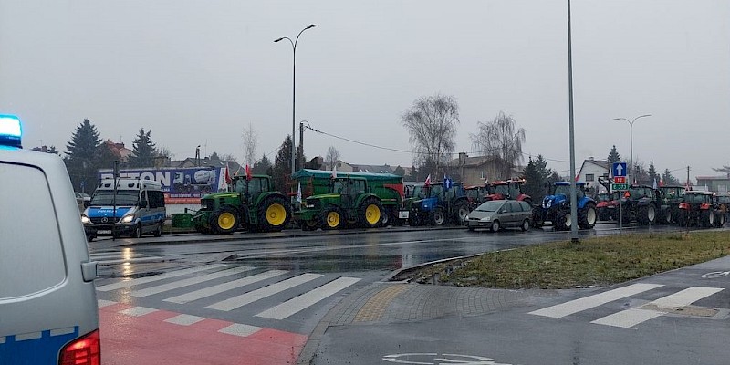 AKTUALIZACJA. Rolnicy protestują w Hrubieszowie
