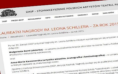 Anna - Maria Karczmarska z nagrodą im. Leona Schillera