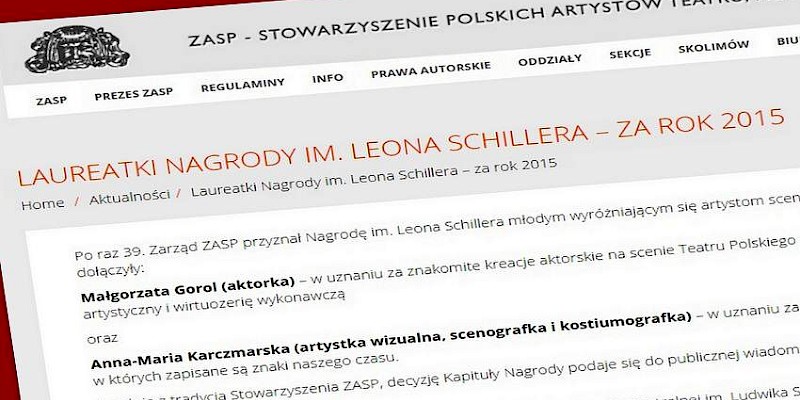 Anna - Maria Karczmarska z nagrodą im. Leona Schillera