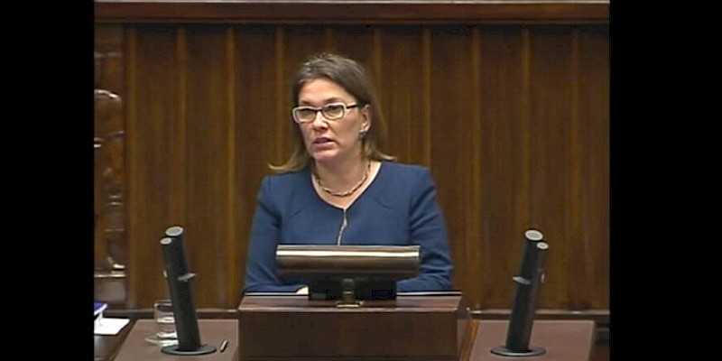 Beata Mazurek na posiedzeniu Sejmu RP