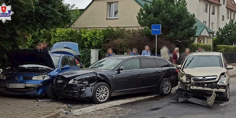 Żółkiewka. Zignorował "STOP", doprowadził do karambolu