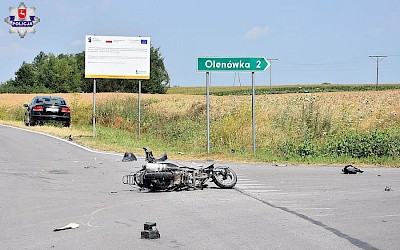 Kamień. Motorowerzysta zderzył się z saabem