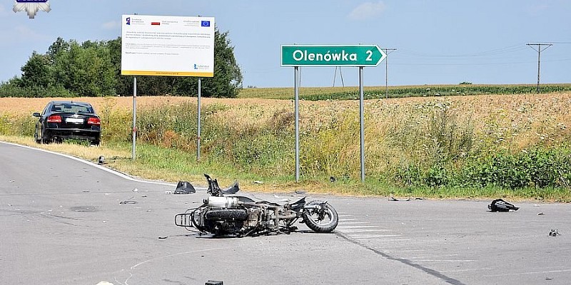 Kamień. Motorowerzysta zderzył się z saabem